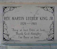 Martin Luther King Jr tombstone engraving
